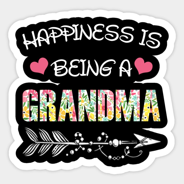 Happiness is being grandma floral gift Sticker by DoorTees